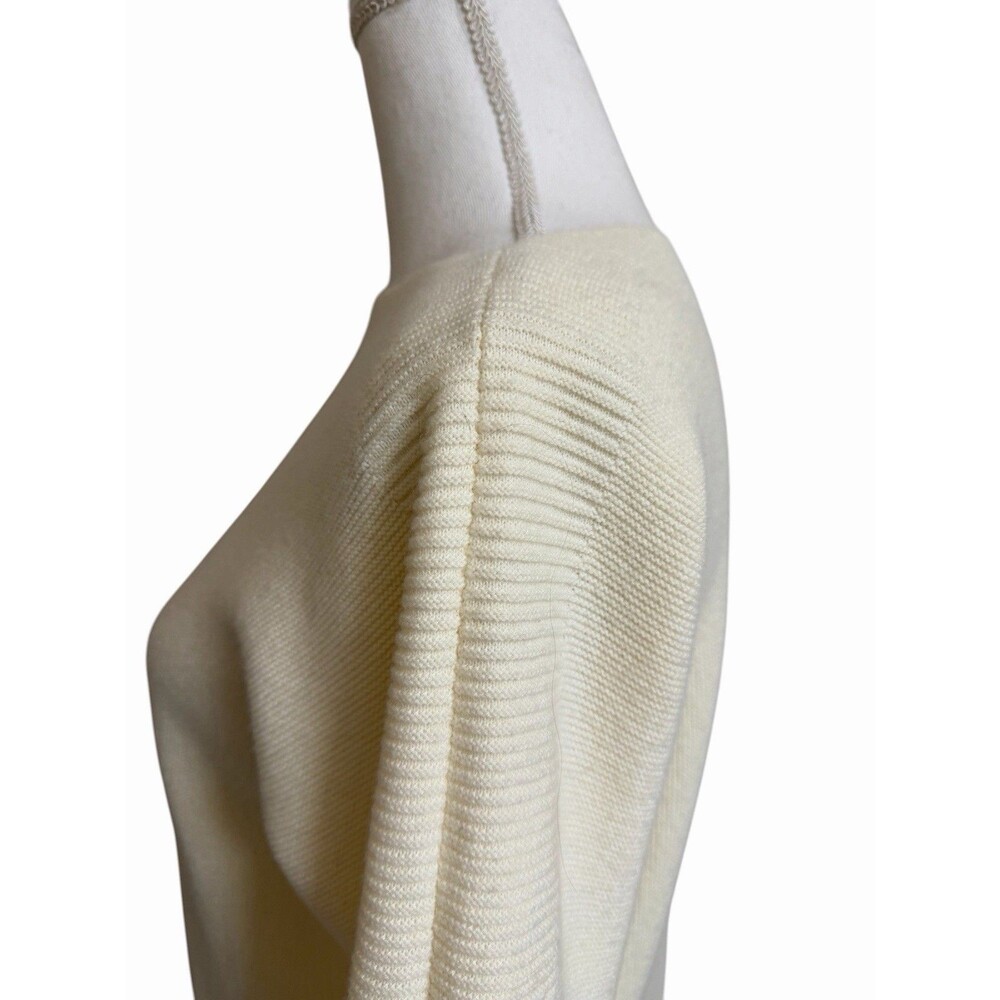 Talbots Petite Women's Large LP Ivory Boatneck Hip Length Sweater Lambs Wool - Picture 4 of 7